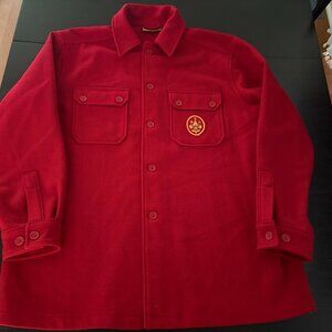 Vintage Mens Boy Scouts of America Red Wool Blend Jac Shirt Size XL Tall
